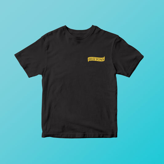 T-shirt Zwart met Geel Logo
